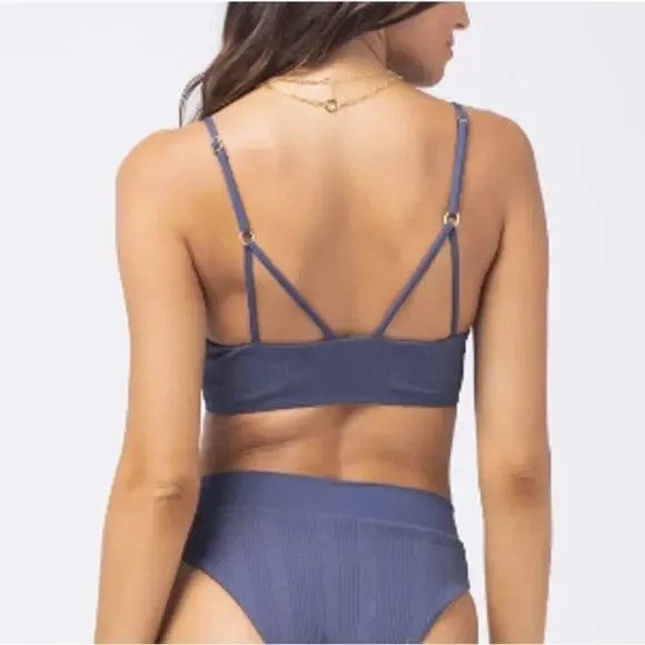 L*Space Pointelle Rib Siren Bikini Top L - Picture 2 of 9